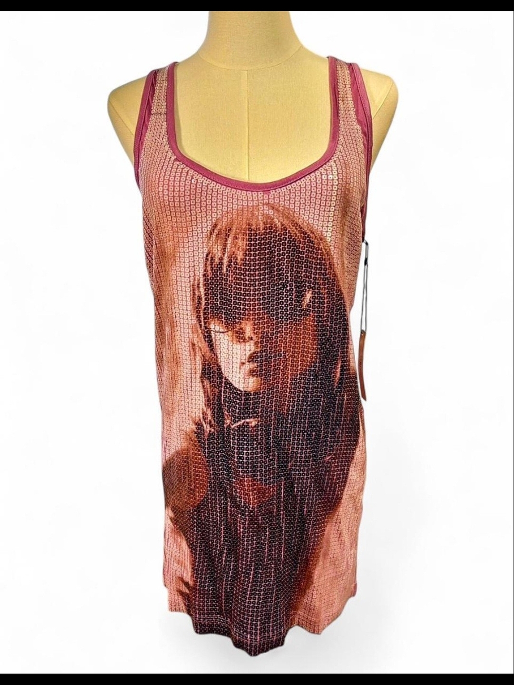 Vertigo Paris Pink Sequin Graphic Tank Top